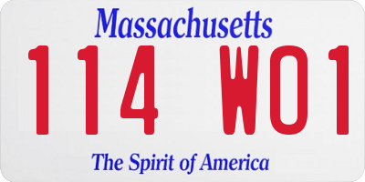 MA license plate 114WO1