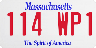 MA license plate 114WP1