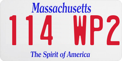 MA license plate 114WP2