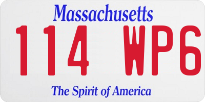 MA license plate 114WP6