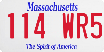 MA license plate 114WR5