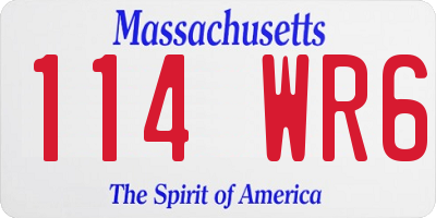 MA license plate 114WR6