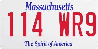 MA license plate 114WR9