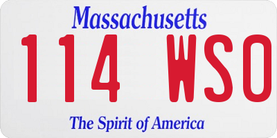 MA license plate 114WS0