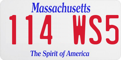 MA license plate 114WS5