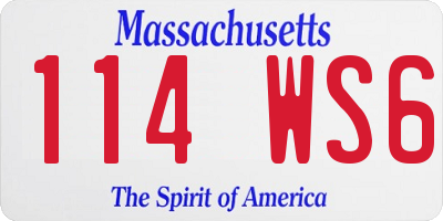 MA license plate 114WS6
