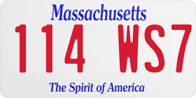 MA license plate 114WS7
