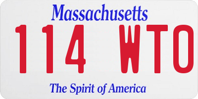 MA license plate 114WT0