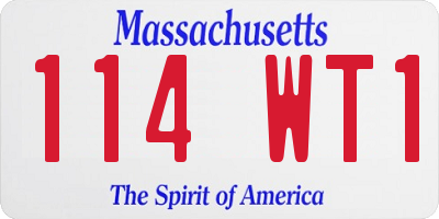 MA license plate 114WT1