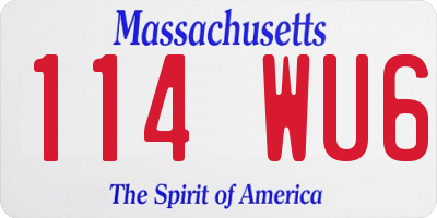 MA license plate 114WU6