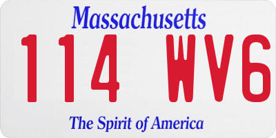 MA license plate 114WV6