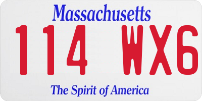 MA license plate 114WX6