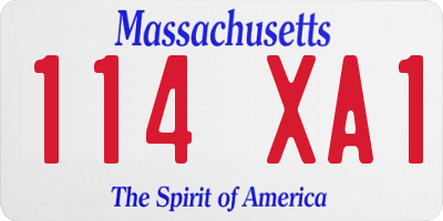 MA license plate 114XA1