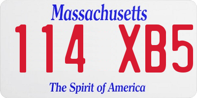 MA license plate 114XB5