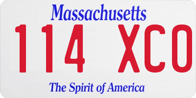 MA license plate 114XC0