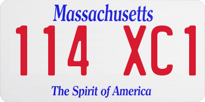 MA license plate 114XC1