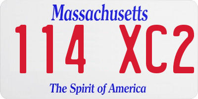MA license plate 114XC2