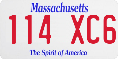 MA license plate 114XC6