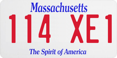 MA license plate 114XE1