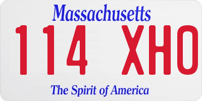 MA license plate 114XH0
