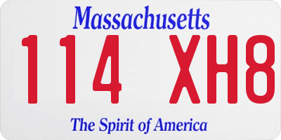 MA license plate 114XH8