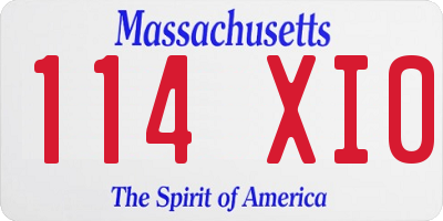 MA license plate 114XI0