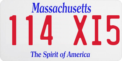 MA license plate 114XI5