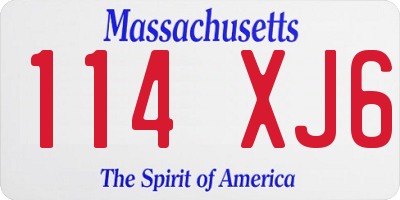 MA license plate 114XJ6