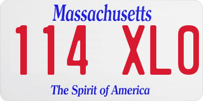 MA license plate 114XL0