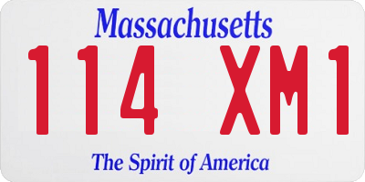 MA license plate 114XM1