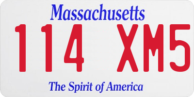 MA license plate 114XM5