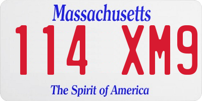 MA license plate 114XM9