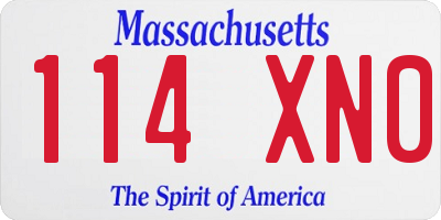 MA license plate 114XN0