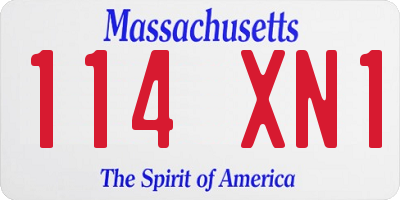 MA license plate 114XN1