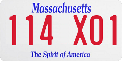 MA license plate 114XO1