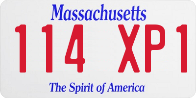MA license plate 114XP1