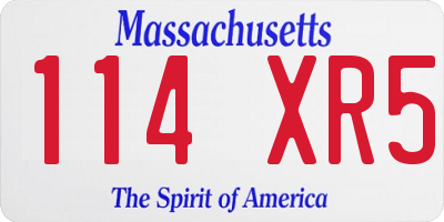 MA license plate 114XR5