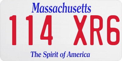 MA license plate 114XR6
