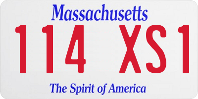 MA license plate 114XS1