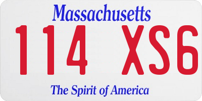 MA license plate 114XS6