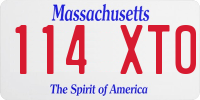 MA license plate 114XT0