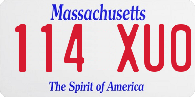 MA license plate 114XU0