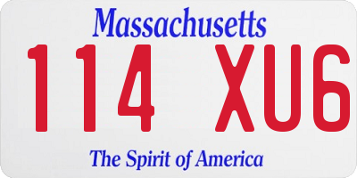 MA license plate 114XU6