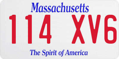 MA license plate 114XV6