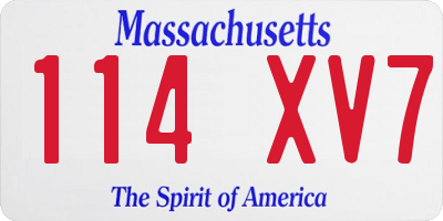 MA license plate 114XV7