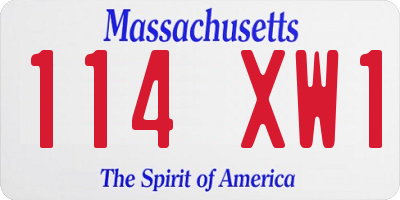 MA license plate 114XW1