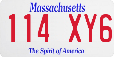 MA license plate 114XY6