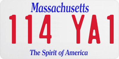 MA license plate 114YA1