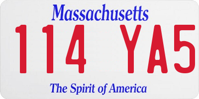MA license plate 114YA5