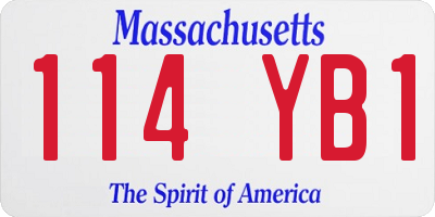 MA license plate 114YB1